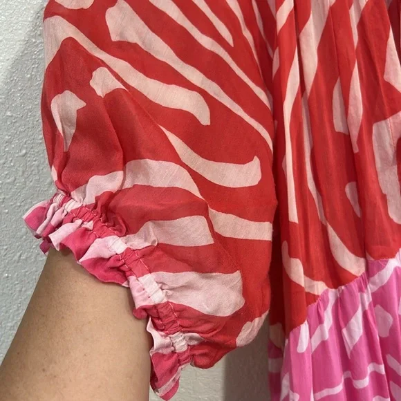 OLIPHAN WOMENS MAXI DRESS ZEBRA PRINT MULTICOLOR Sz XL - Picture 6 of 11